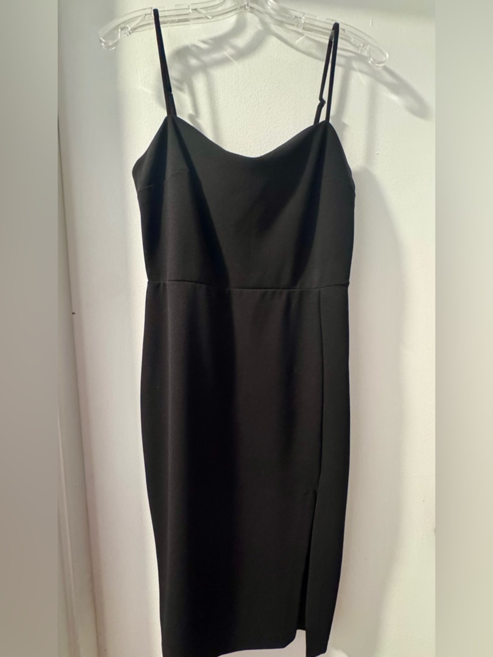 Express Black Midi Slip Dress with Thin Straps